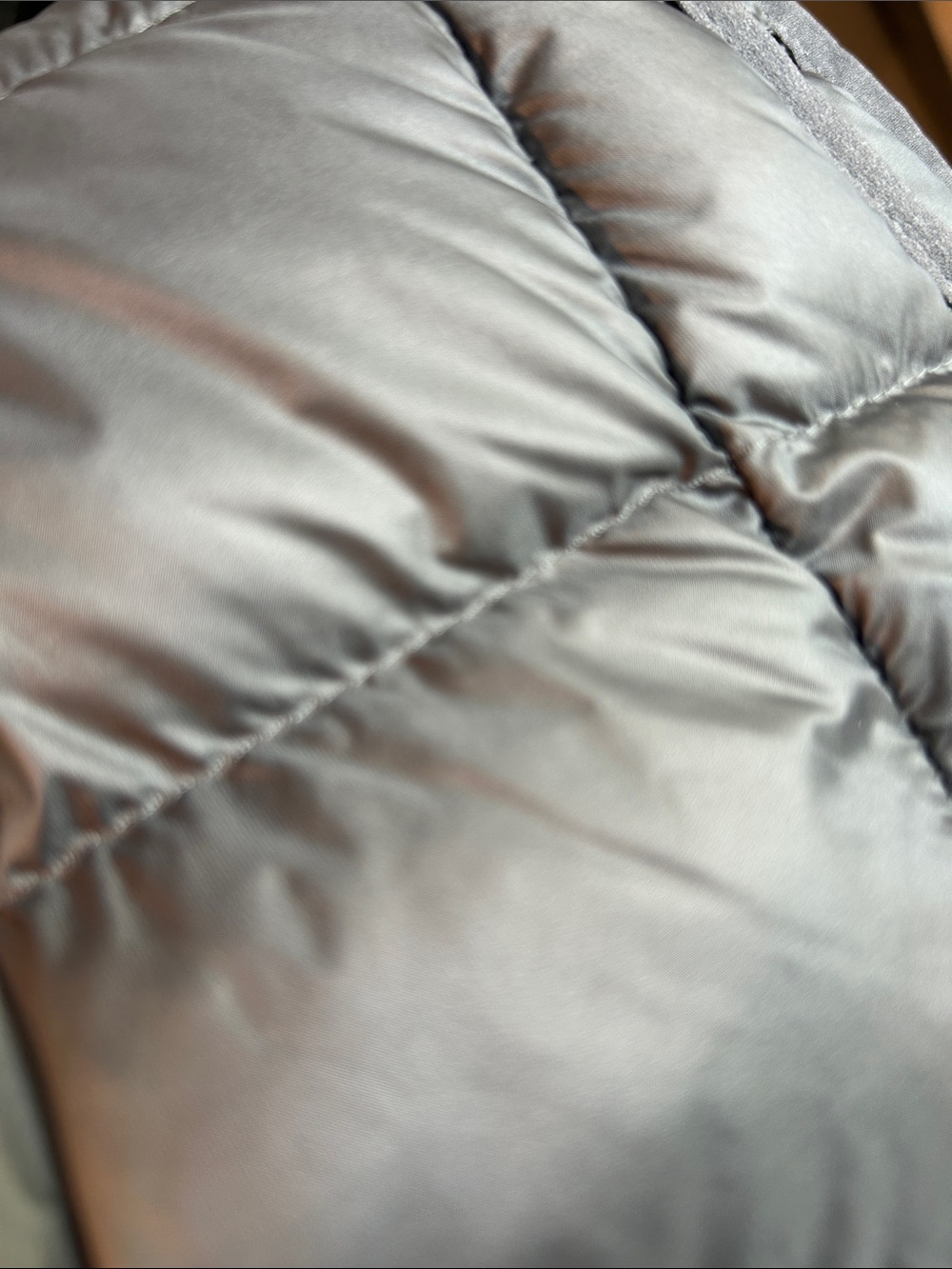 Charter Club Silvery Gray Quilted Down-Style Puffer Vest with Removeable Hood - Picture 8 of 8